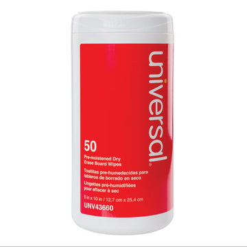 Universal® Dry Erase Cleaning Wet Wipes, 5 X 10, 50-pack freeshipping - TVN Wholesale